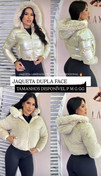 Jaqueta dupla face pérola